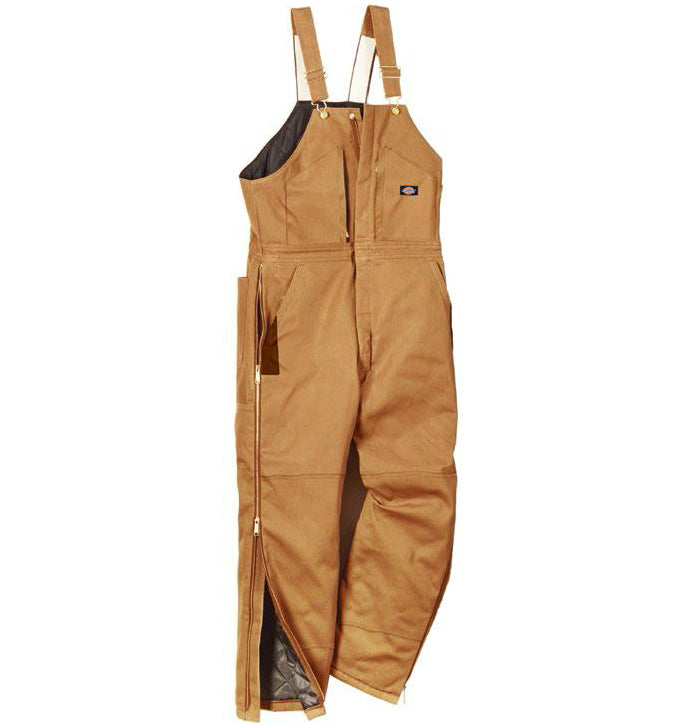 Dickies TB839BD2XLR Men's Regular Fit Duck Insulated Bib Overalls, 2XL, Brown