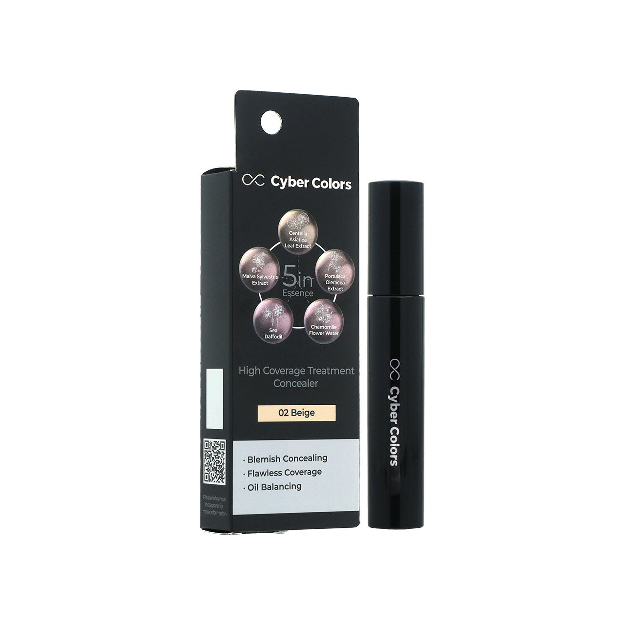 Cyber Colors High Coverage Treatment Concealer #02 Beige 4.4ml
