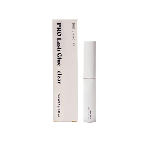 Lilac St - Pro Lash Glue - Long Lasting & Fast Drying Lash Application - Mini Mascara Wand Applicator - Latex Free - Vegan & Cruelty Free - Clear