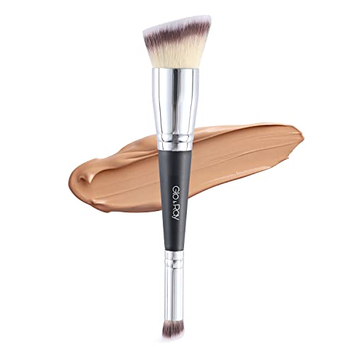 GLORAY Foundation Brushes for Liquid Makeup Brushes Dual-Ended Buff &Blend Brush Premium Angled Foundation & Concealer Brush Flawless for Liquid, Cream, Powder,Buffing, Blending Face Brush