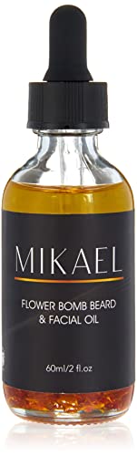 Mikael Natural Organic Beard & Facial Oil for Men | Beard Oil Conditioner for Men | Essential Oils Mix Jojoba Oil, Saffron & Grapeseed | 2 fl.oz