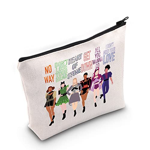 LEVLO Broadway Queen Cosmetic Make Up Bag Gift For Musical Theater Lover Six Queen Musical Make Up Zipper Pouch Bag For Wome (Broadway Six Queen)