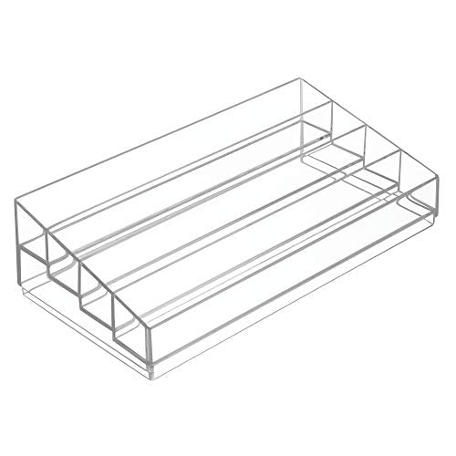iDesign Tiered Cosmetics & Nail Polish Organizer, The Clarity Collection – 13” x 6.5” 3.46”, Clear