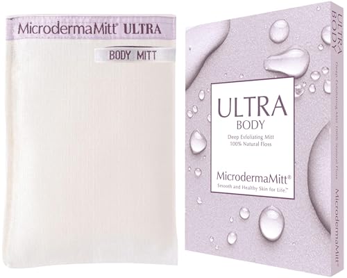 MicrodermaMitt ULTRA Exfoliating Mitt - The Ultimate Deep Exfoliating Body Scrubber Kese Glove – Keratosis Pilaris, Strawberry Skin Treatment, Reduce Ingrown Hair, Turkish Body Scrubber Exfoliator