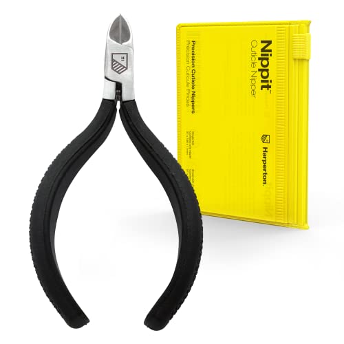Harperton Cuticle Trimmer - Full Jaw Nipper and Trimmer, Non-Slip Cuticle Nipper Stainless Steel Cutter Fingernails and Toenails