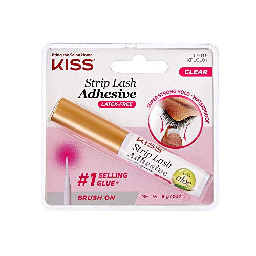 KISS Strip Eyelash Adhesive, Clear 0.176 Oz KPLGL01 (12 Pack)