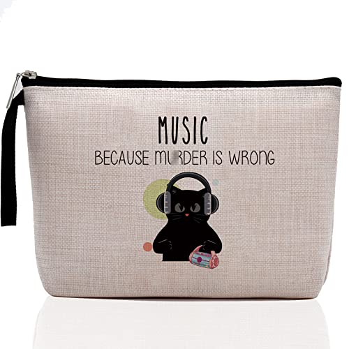 Hanamiya Na Music Lover Gifts, Music Gifts, Music Teacher Gifts for Women, Gifts for Music Teachers, Music Gift for Piano Teachers and Musicians, Funny Unique Humor Novelty Sarcasm Music Makeup Bag