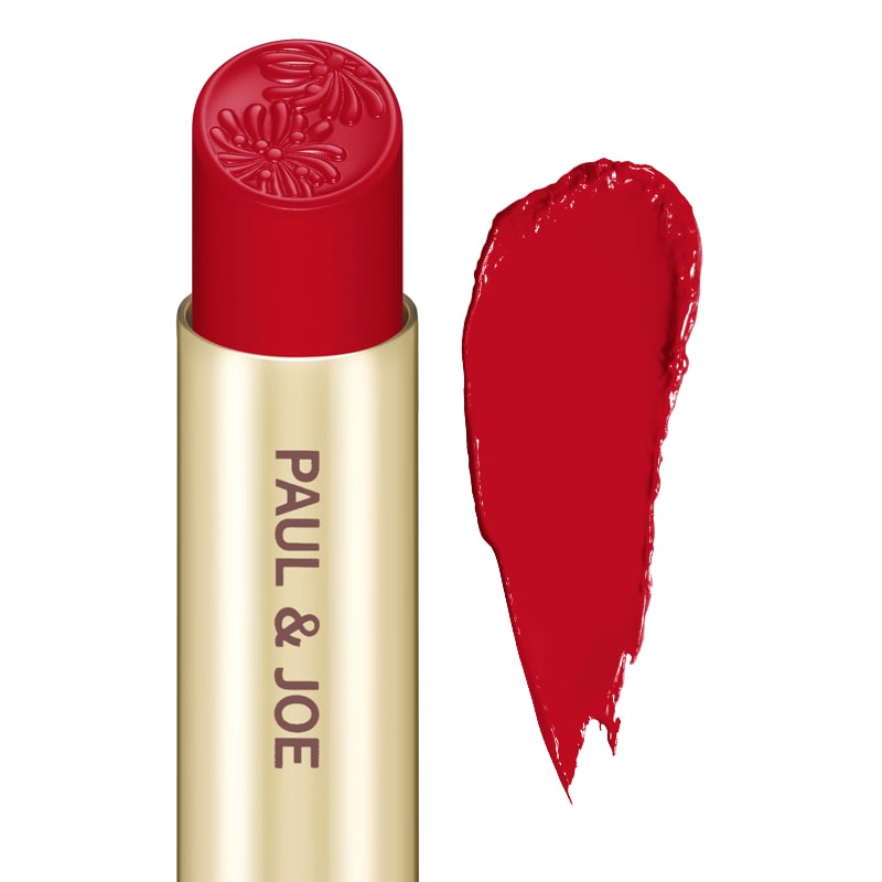 Paul + Joe Lipstick Refill - Arrosoir Rouge (07), 3g showing tube with lipstick showing and color swatch