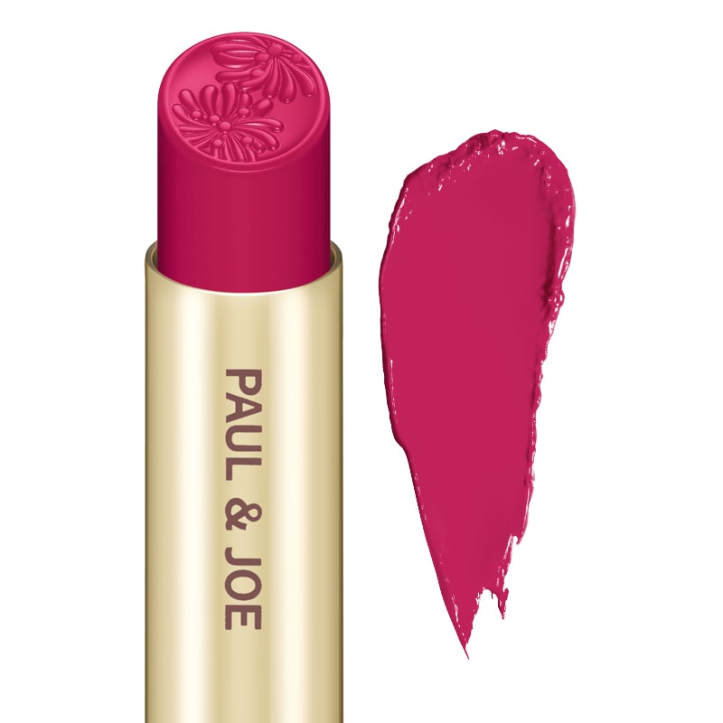 Paul + Joe Lipstick Refill - Donut Mania (12), 3 g   showing tube with cap off and color swatch