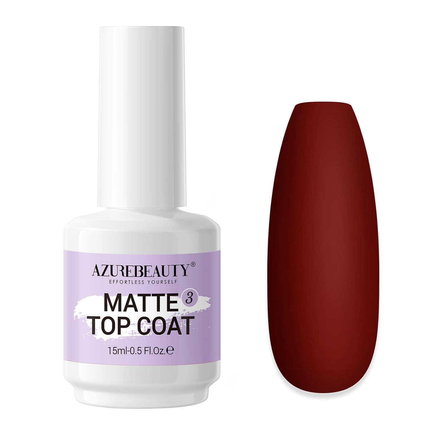 AZUREBEAUTY Matte Dip Powder Top Coat, 15ML Newly Developed No Need Nail Lamp Professional Matte Coat Dipping Powder Liquid Fast Drying for Nail Dip Manicure 0.5 fl oz