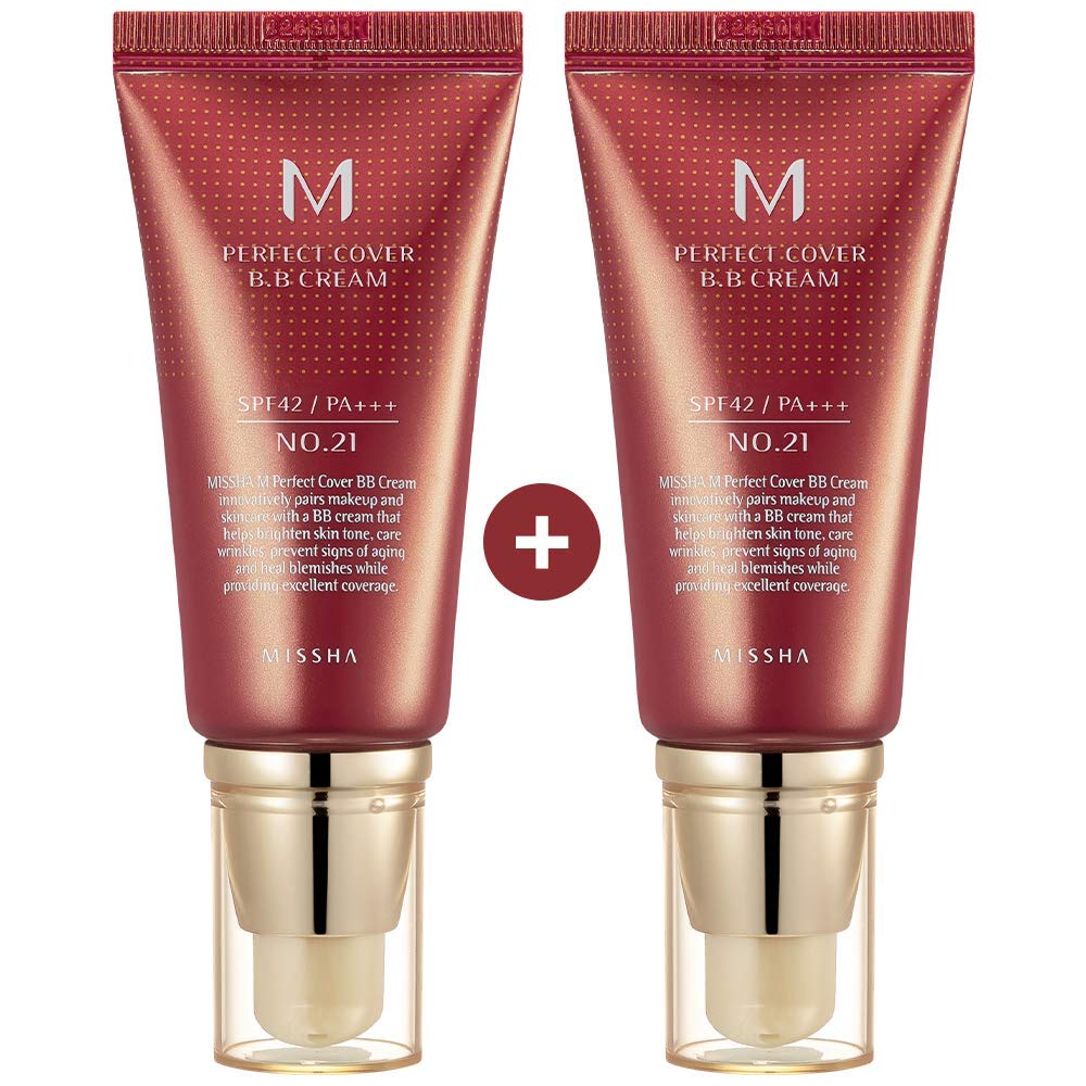 Missha M Perfect Cover Bb Cream SPF 42 Pa Plus # 21, facial make up, brightening, UV protection, K-beauty TWO BOEXES