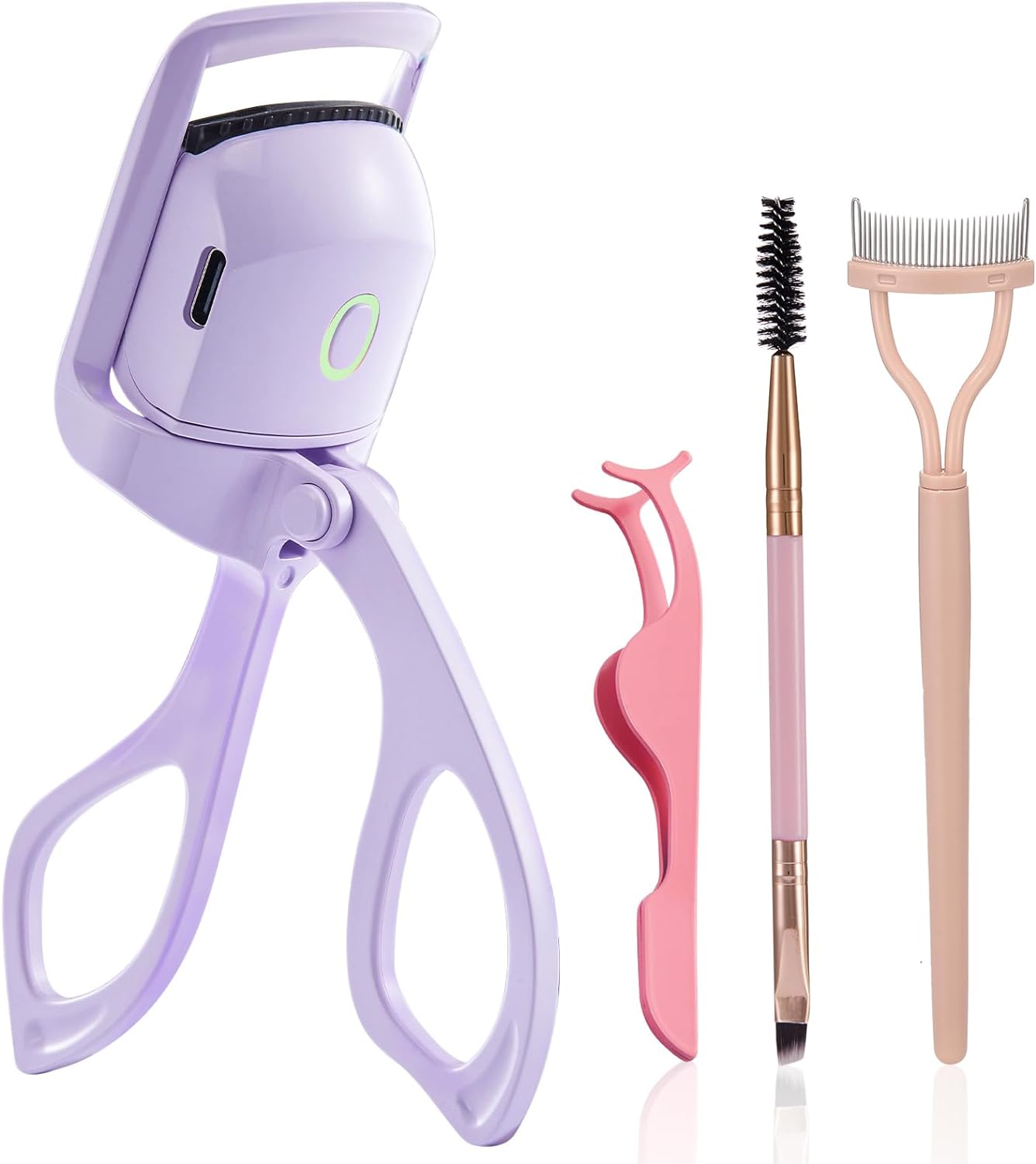 Heated Eyelash Curlers,Heated lash Curler,Handheld Eye Lash Curler,Electric Eyelash Curler,3 Heating Modes with Sensing Heating Silicone Pad,Quick Natural Curling Eye Lashes,Purple