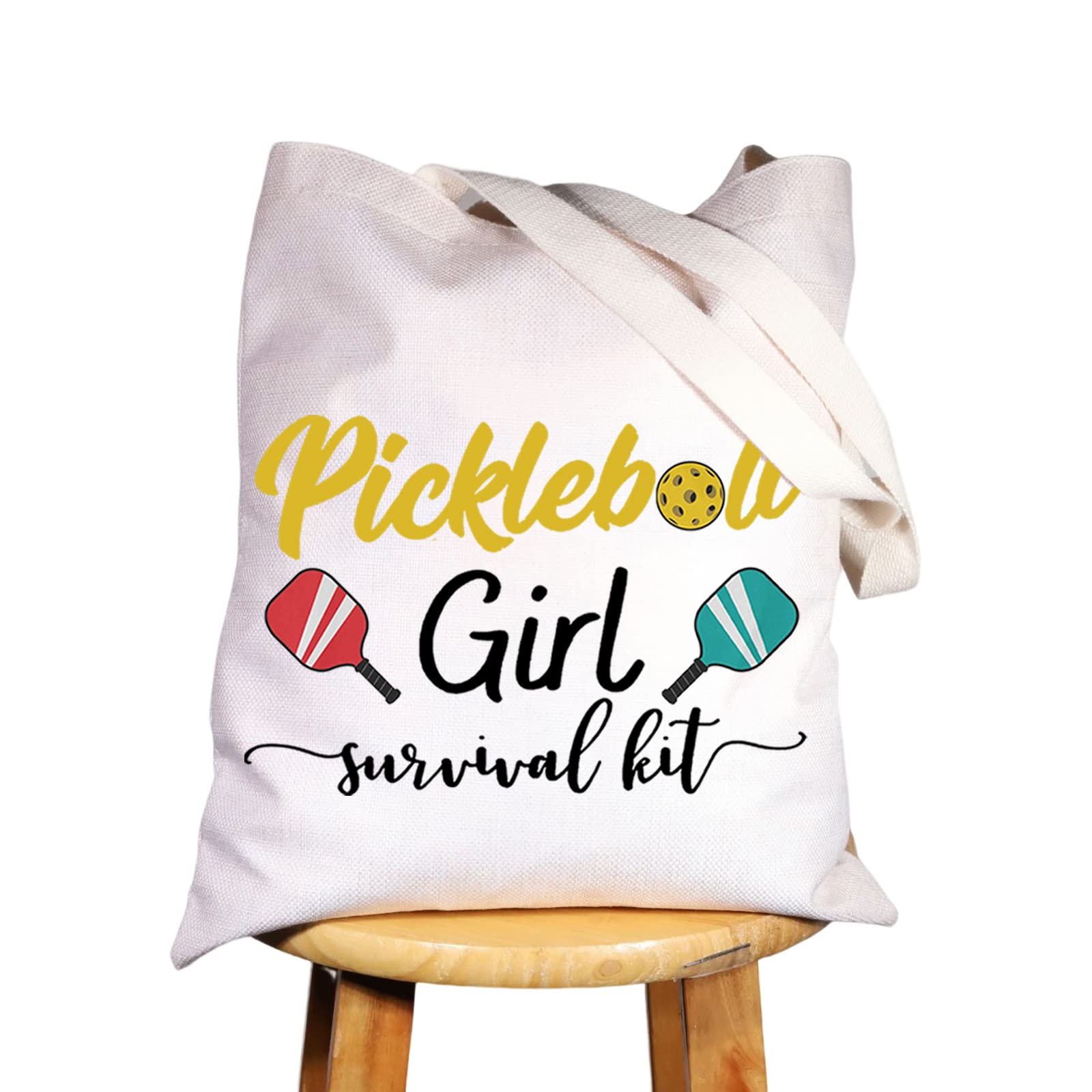 WZMPA Pickleball Girl Cosmetic Makeup Bag Pickleball Player Gift Pickleball Girl Survival Kit Makeup Zipper Pouch Bag Pickleball Training Gift (Pickleball Girl Tote)