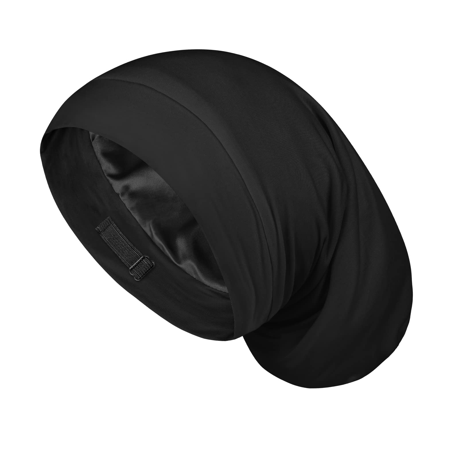 Fittia Large Satin Bonnet for Men, Loc Cap, Dreadlocks & Braids Cap for Curly Hair Sleeping, Silk Sleep Cap for Black Women Frizzy Hair