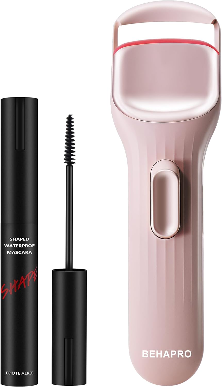 Heated Eyelash Curlers,Electric Eyelash Curler Heat w/Mascara,Hot Eyelash Heated Curler,Quick Heating,Long-Lasting Curling,2 Heating Modes w/Sensing Silicone Pad,USB Rechargeable,Gifts for Women