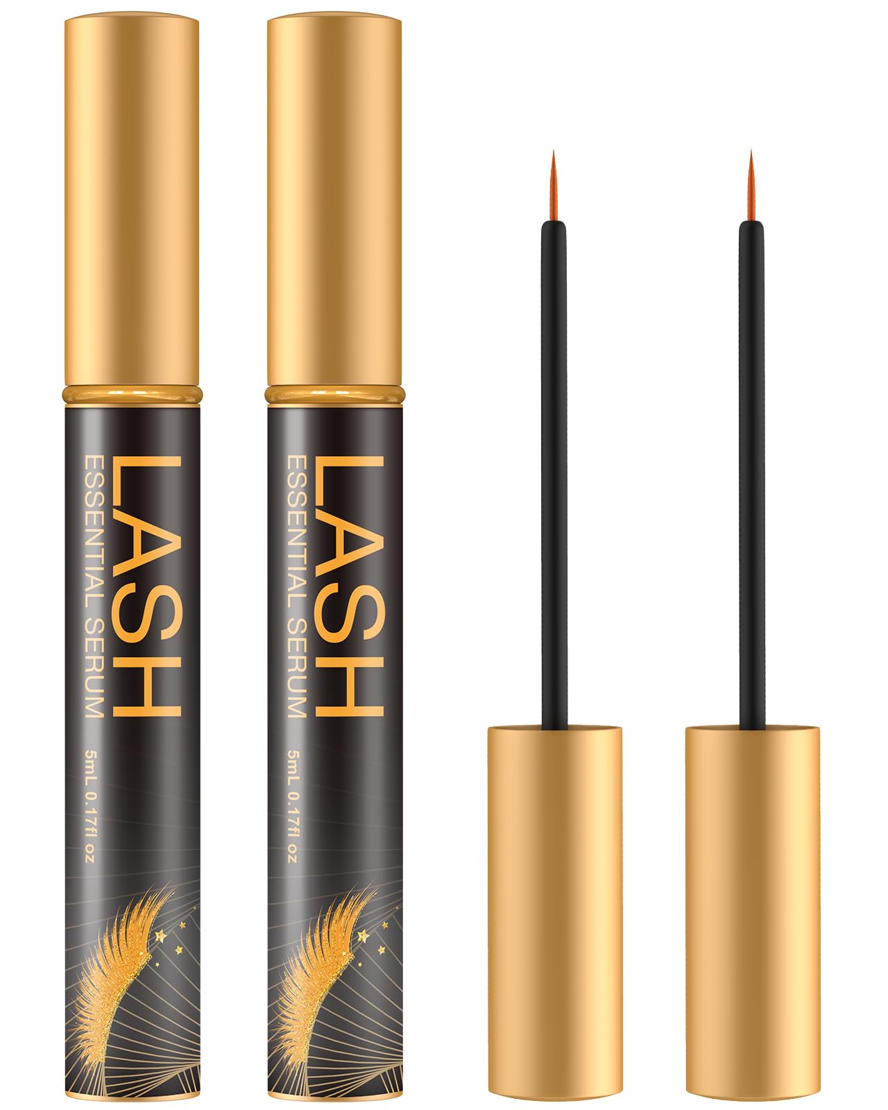 WM WESTERN MIRACLE Cosmetics Lash Serum, Thicker & Longer Looking Eyelashes, Eye Lash Essential Serum for Natural Lashes or Lash Extensions & Brows - 2 Pack