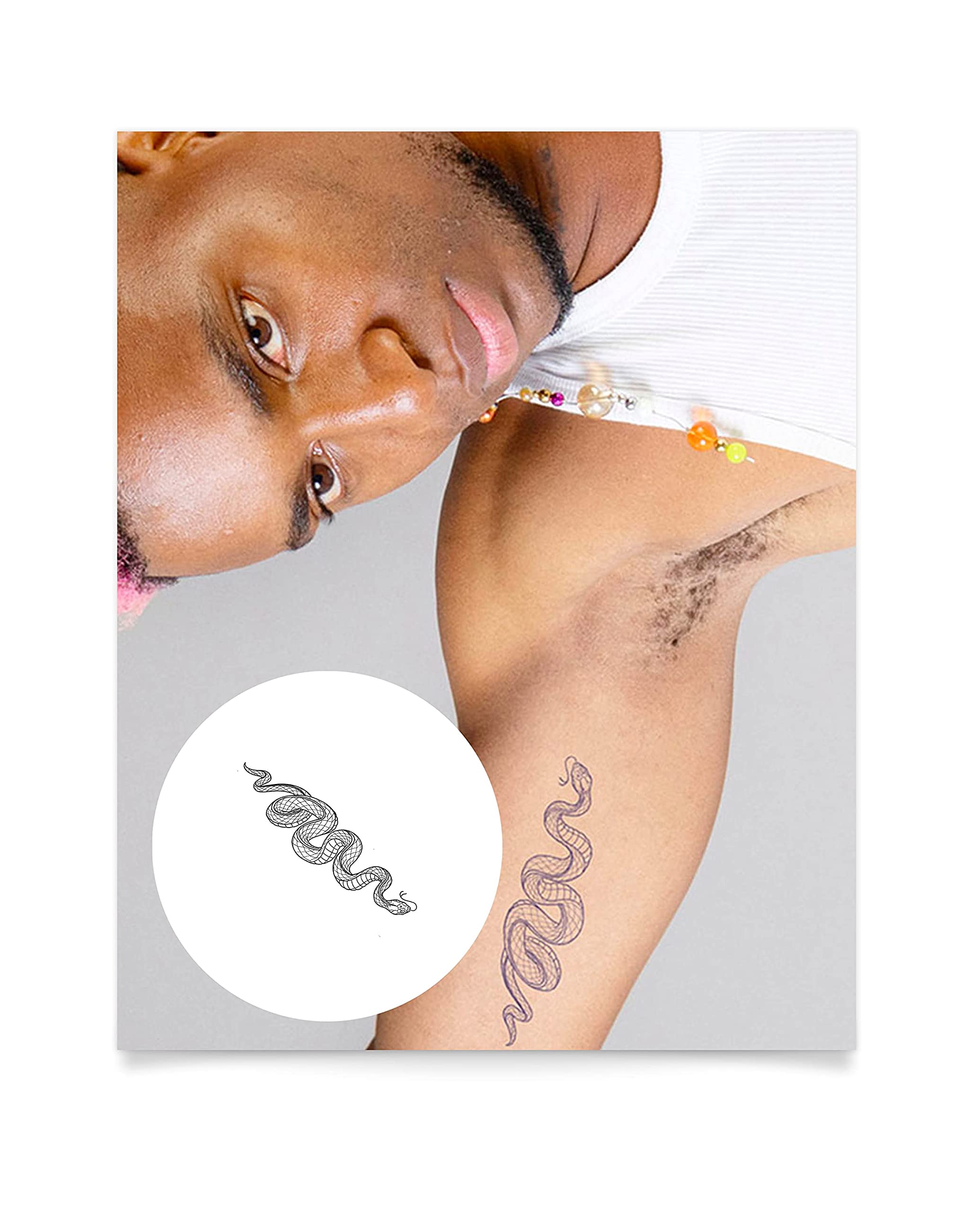 Inkbox Temporary Tattoos, Semi-Permanent Tattoo, One Premium Easy Long Lasting, Water-Resistant Temp Tattoo with For Now Ink - Lasts 1-2 Weeks, Cold Blooded, 6 x 3 in