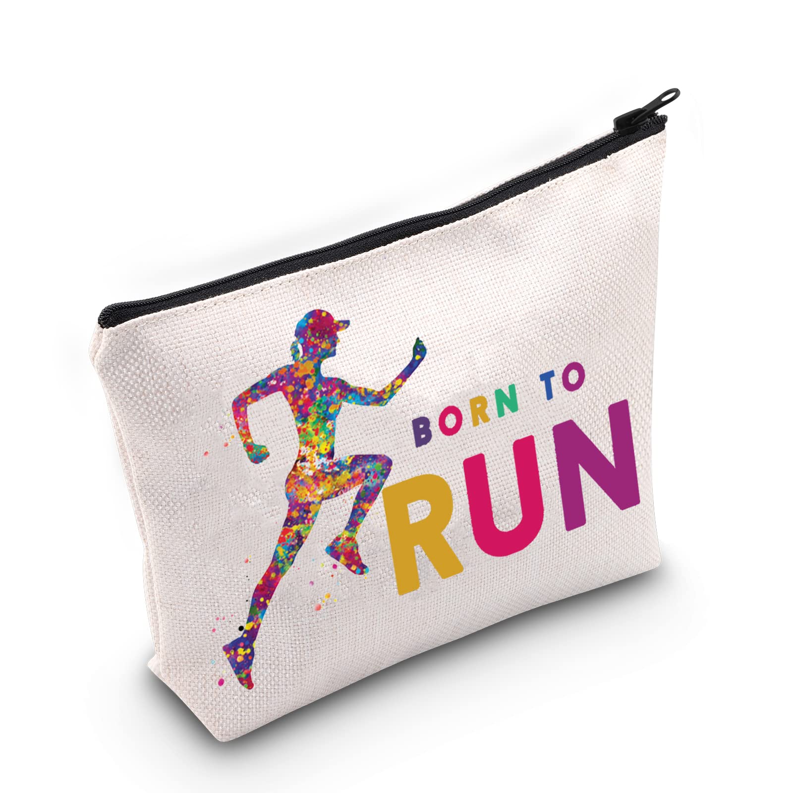 LEVLO Running Girls Cosmetic Make Up Bag Runner Gifts Idea Born To Run Makeup Zipper Pouch Bag (Born To Run)