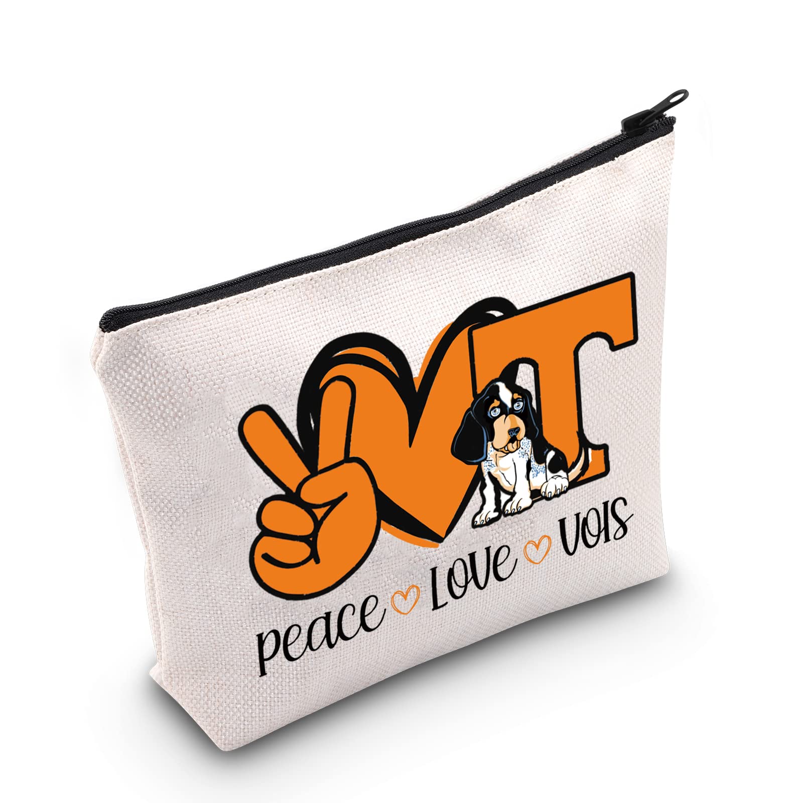 MNIGIU TN Volunteers Gift Peace Love V Cosmetic Bag Football Fan Gift Tennessee Girl Gift