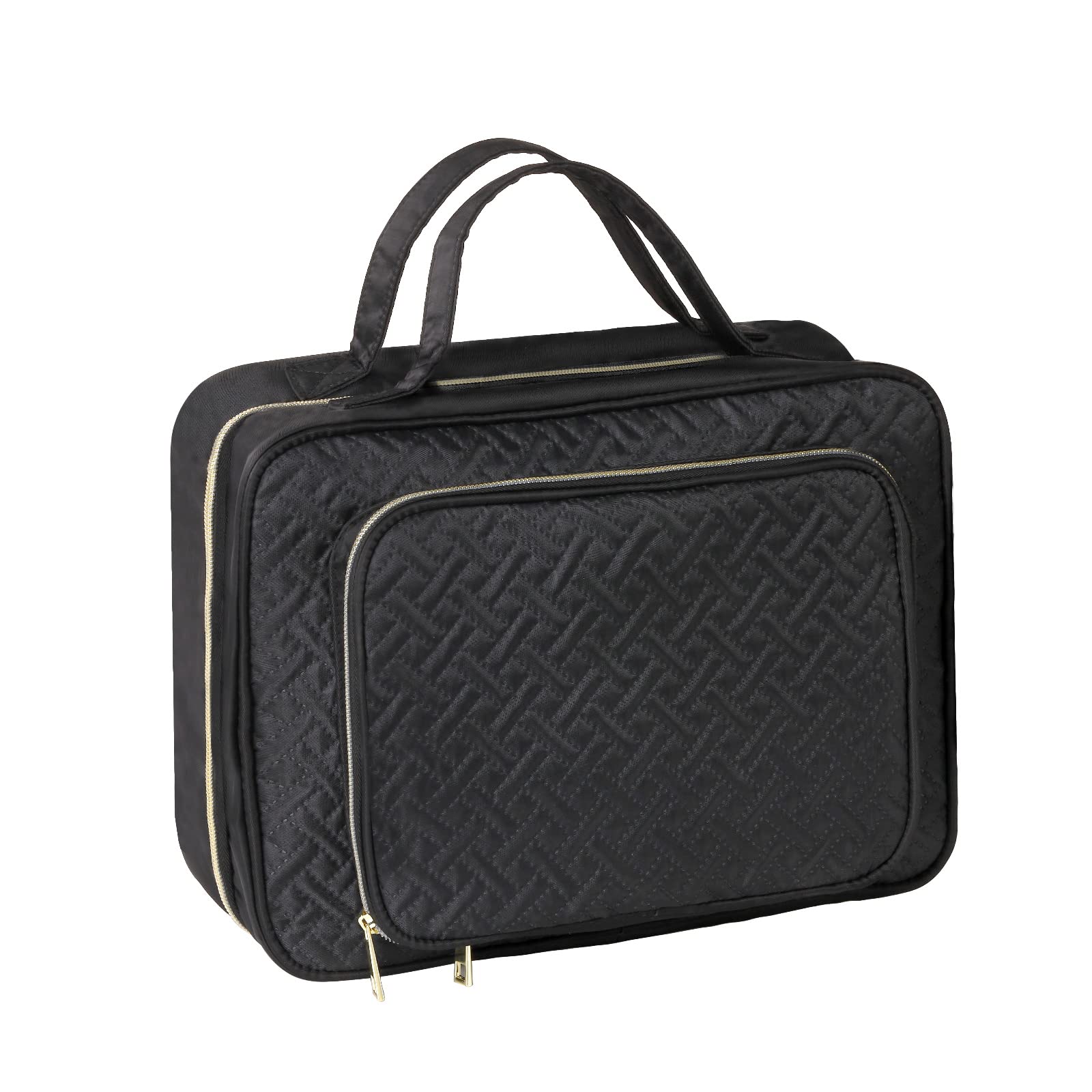 Buruis Large Capacity Toiletry Bag for Women, Hanging Travel Makeup Case Cosmetic Organizer, Water-resist Dopp kit Shower Shaving Bag with Leak-proof Brush Pouch Front Pocket & Sturdy Hook