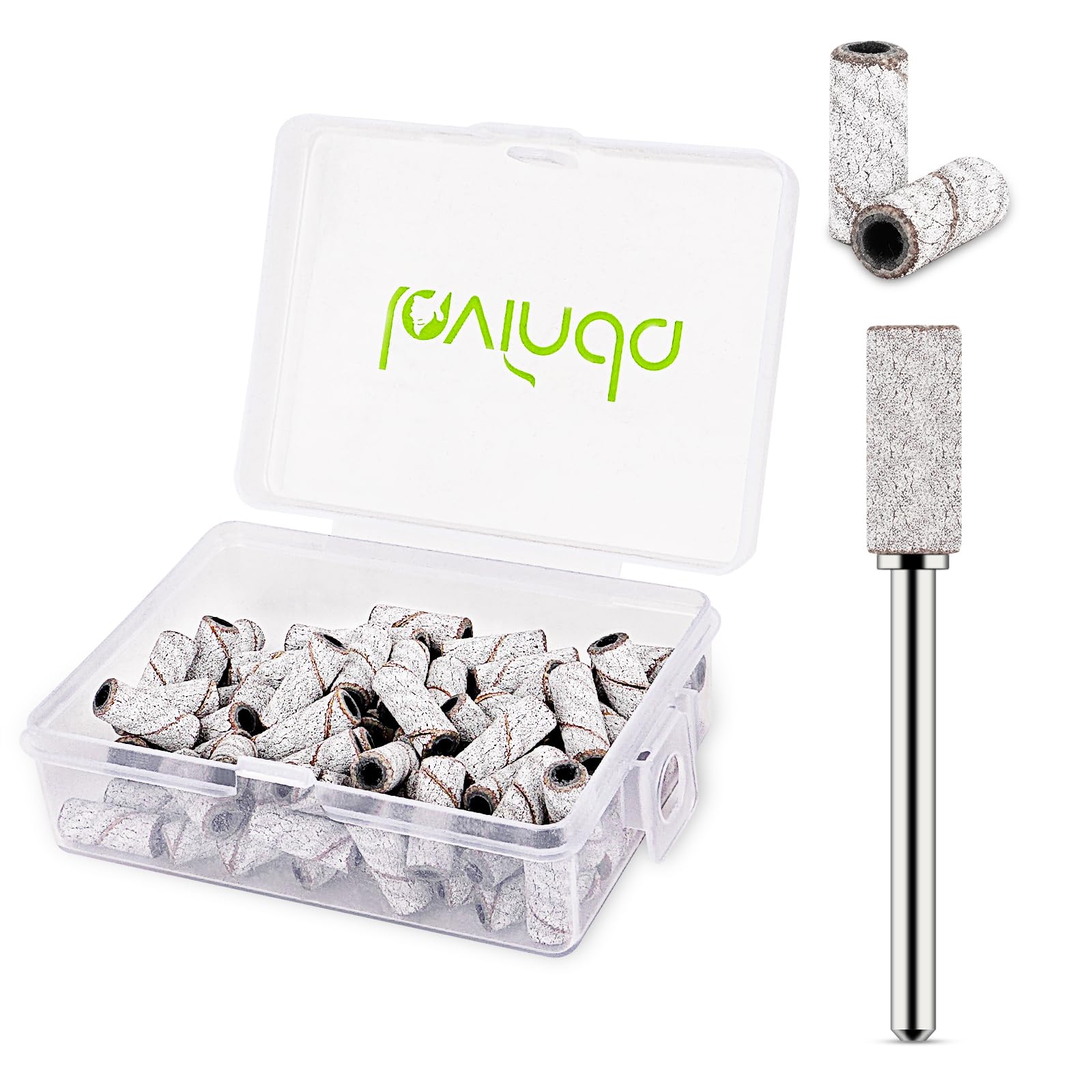 Lavinda Small Sanding Bands Nail Drill Bit, 80 Piece Extra Fine Sanding Bands for Nail Drill with 3.1mm Mandrel Bit for Acrylic Nails Gel Removing Shaping Polishing Nail Salon Use (240 Grit, Zebra)
