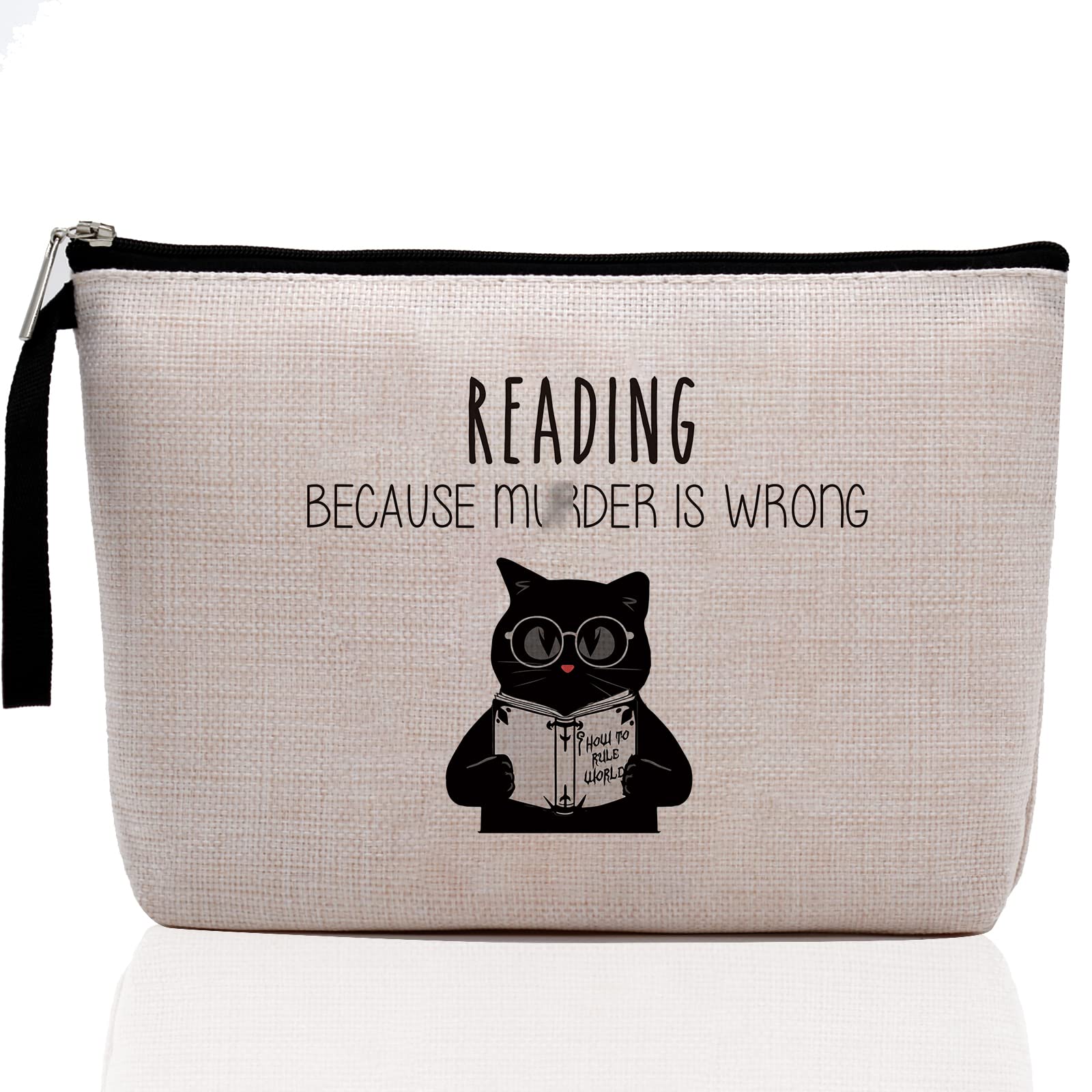 Reading Gifts, Gifts for Teacher Students Funny Gifts for Librarians, Book Lovers, Writers, Readers, Bookworm, Bookish, Women & Men Girls Teens Unique Humor Novelty Sarcasm Reading Makeup Bag