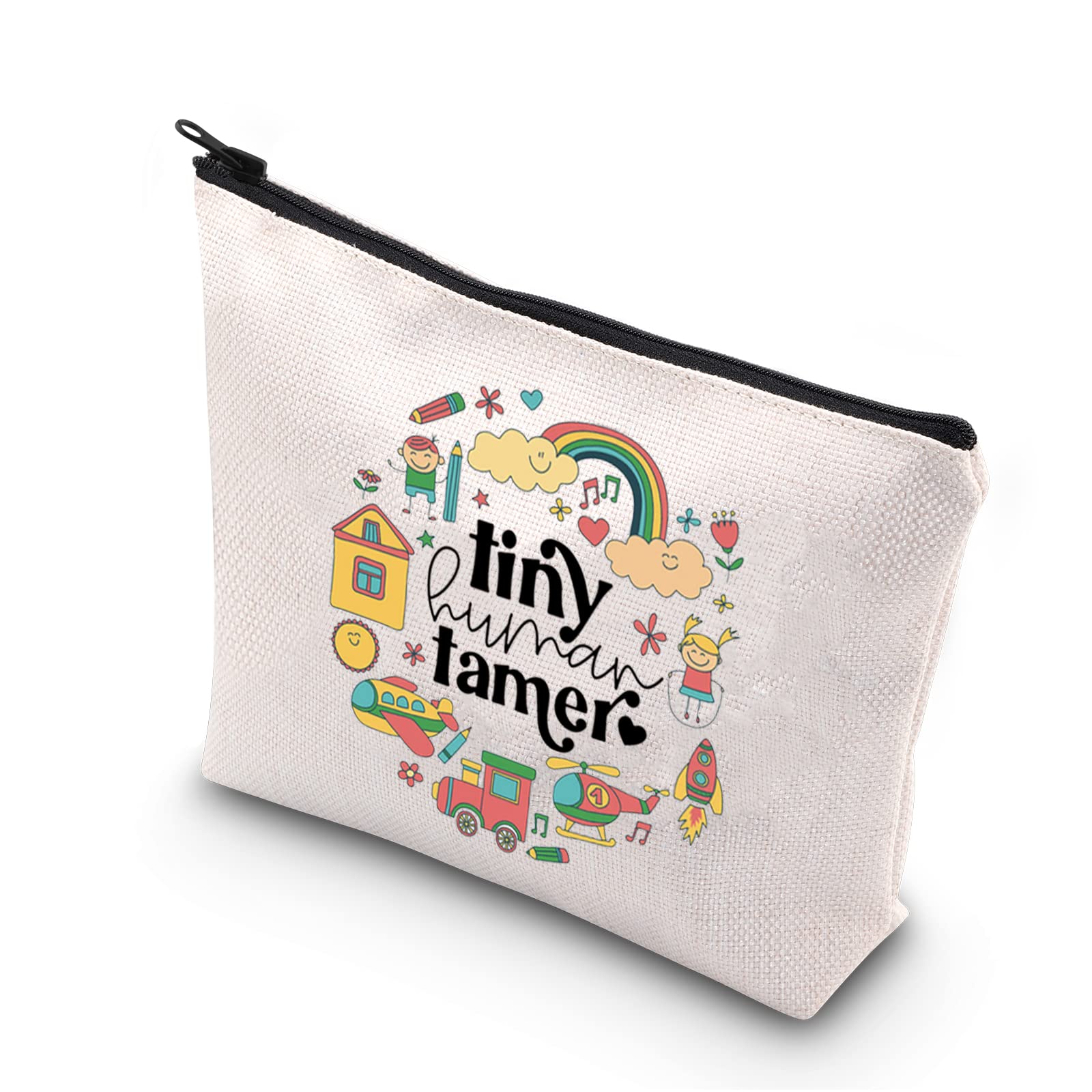 Kindergarten Squad Tiny Human Tamer Back To School Teacher Gift Kindergarten Teacher Appreciation Gift Makeup Bag (Human Tamer)