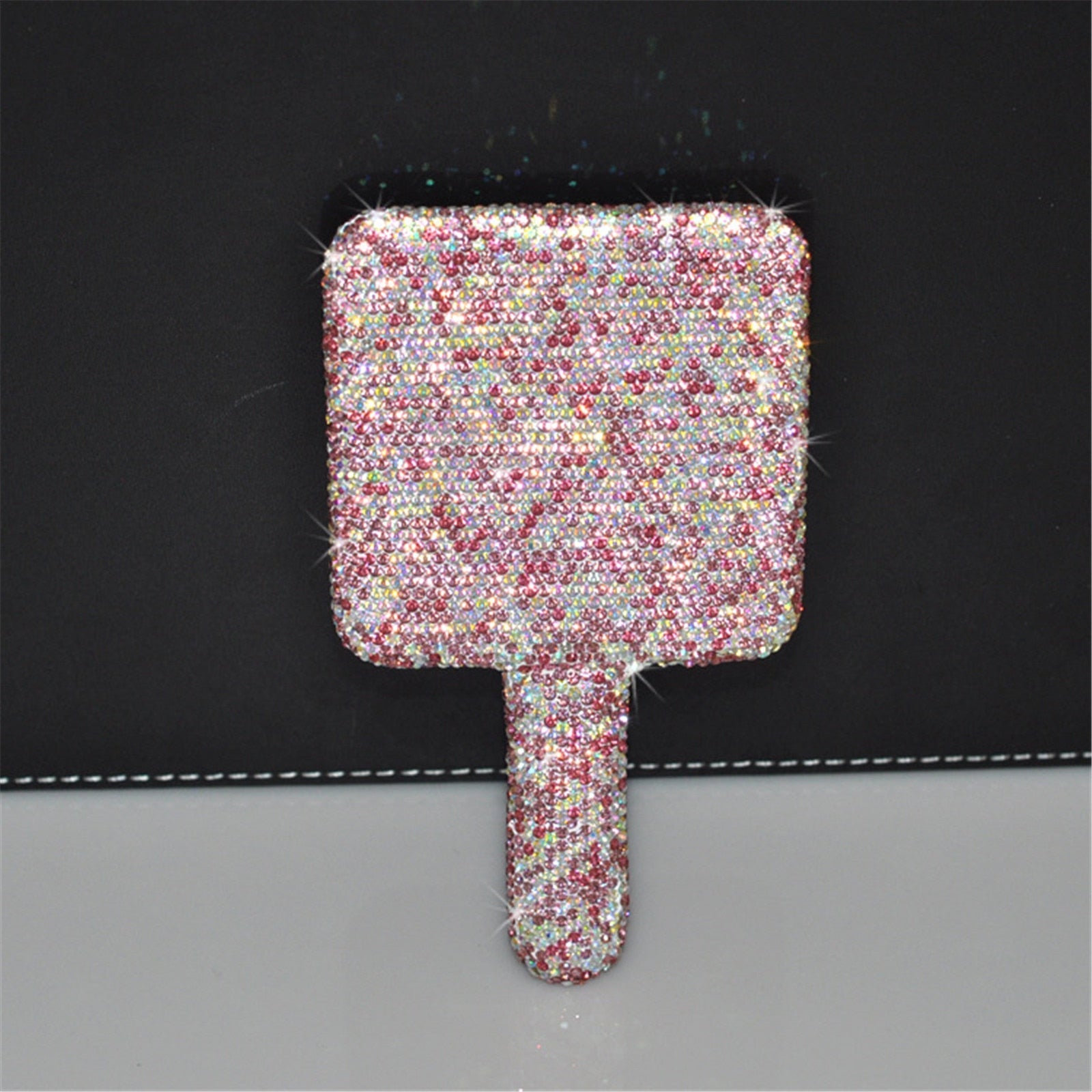 Rhinestone Heart Hand Mirror