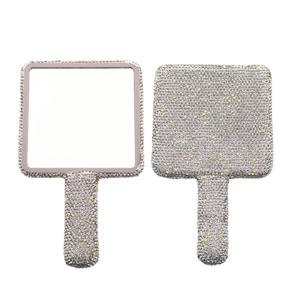 Rhinestone Heart Hand Mirror