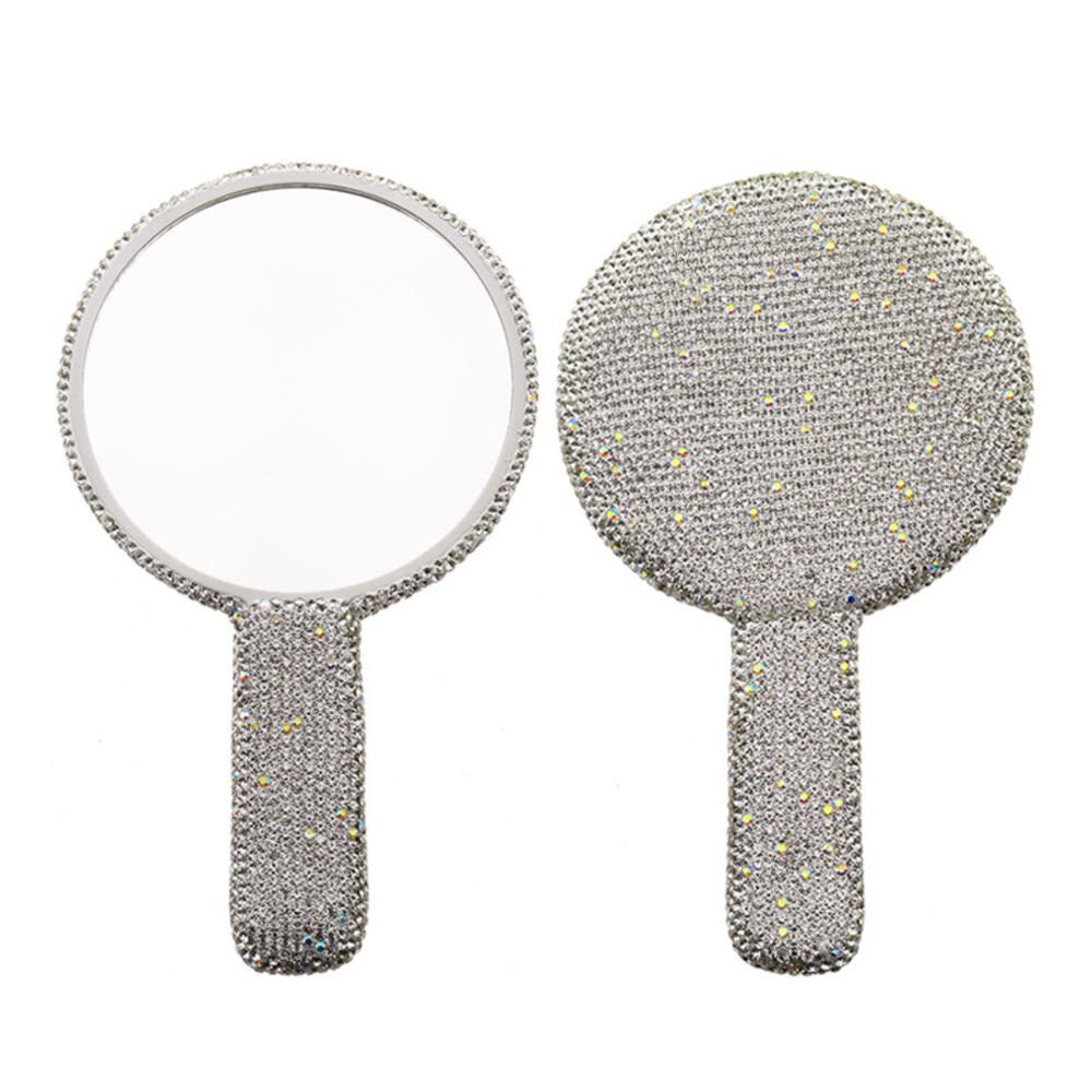 Rhinestone Heart Hand Mirror