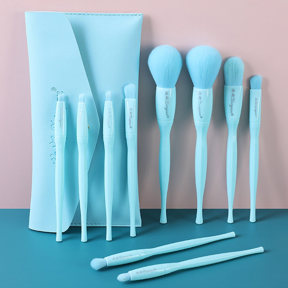 10 PCS Candy Color Makeup Brushes Set