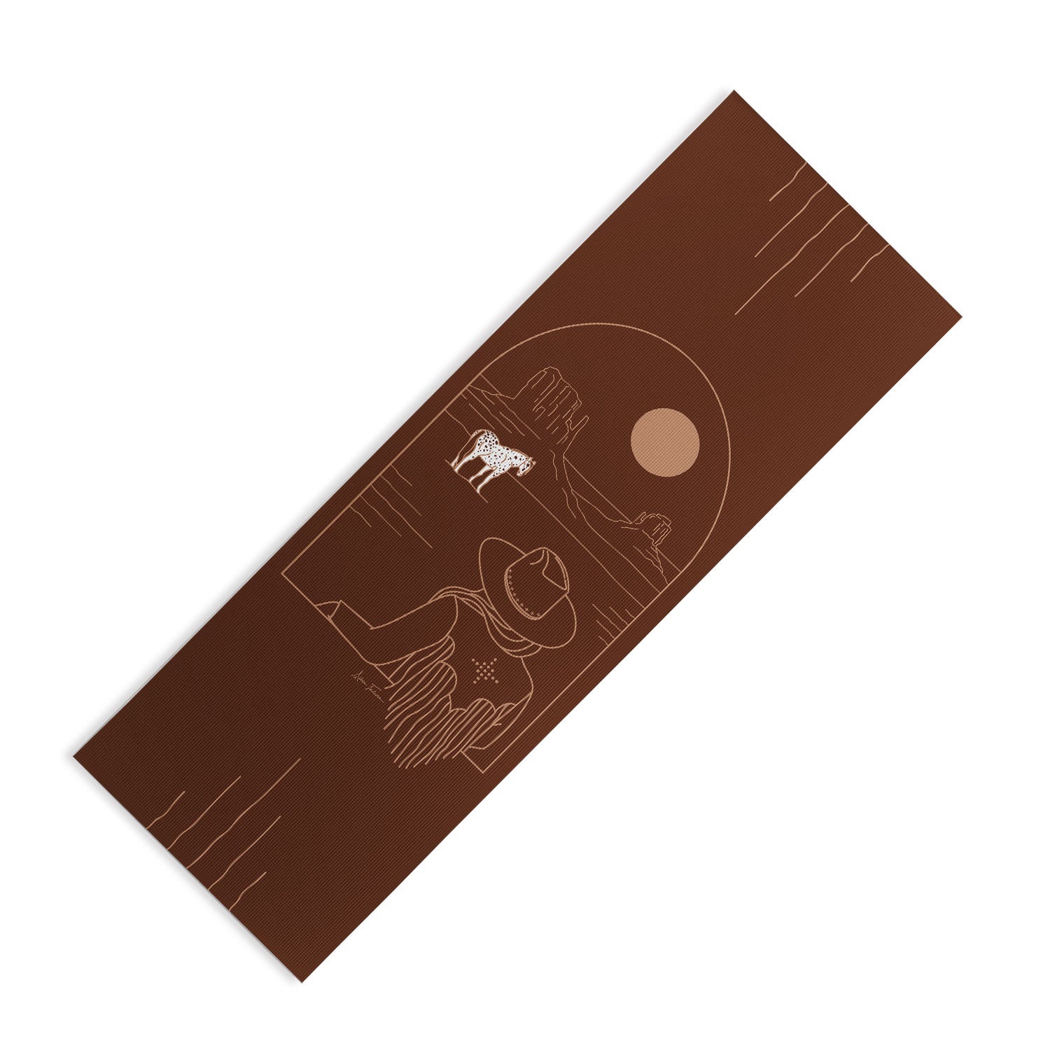 Lost Pony in Burnt Clay Yoga Mat (DS) DD