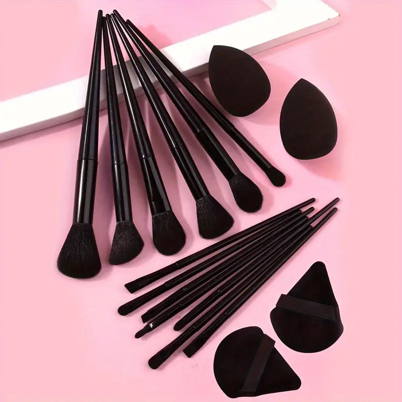 Makeup Brushes 13pcs Premium Synthetic Bristles Black Handle Set Kabuki Foundation Powder Blush Brush Face Lip Eye Makeup Brush Set Ideal For Makeup Beginner Artist