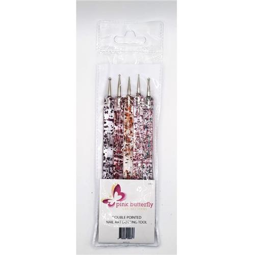 Pink Butterfly Double Pointed Nail Dotting Tool