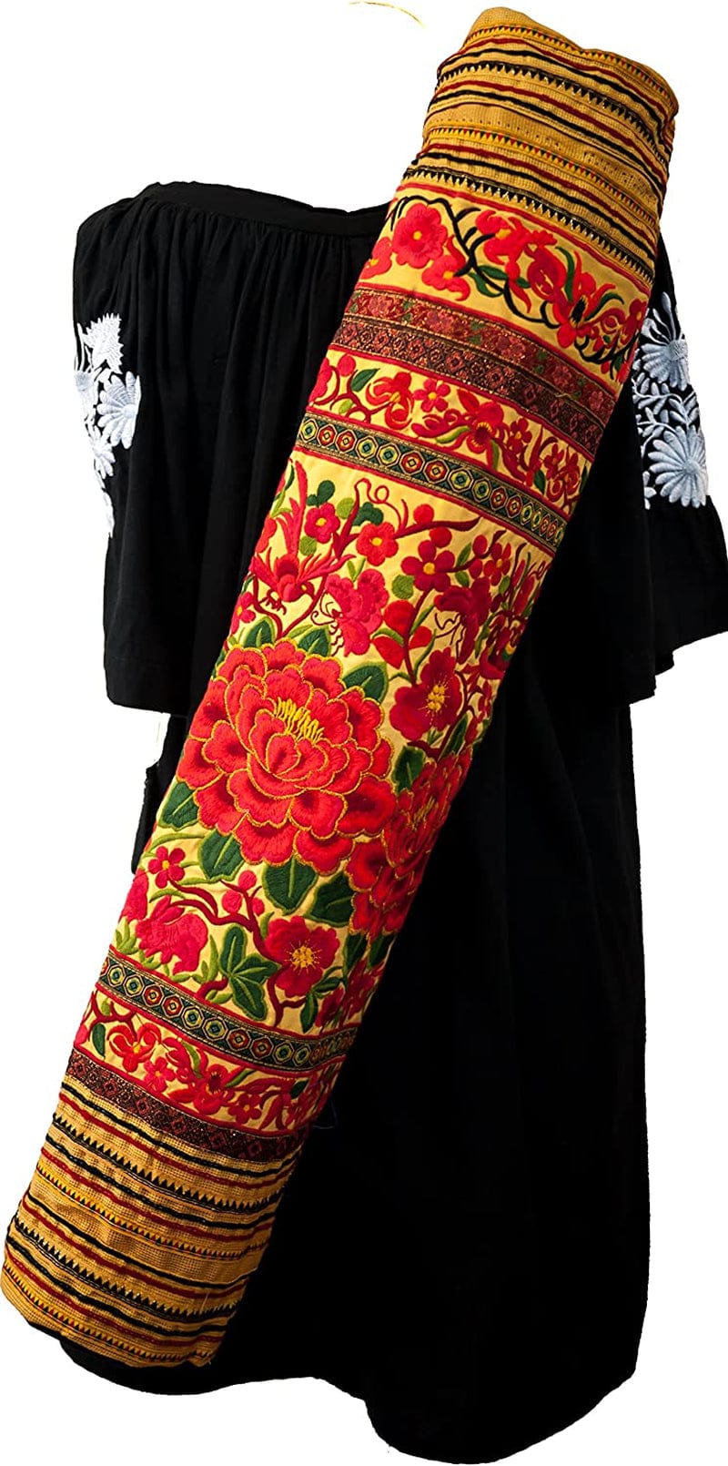 Cccollections Yoga Pilates Mat Bags Carriers - Embroidered Adjustable Carry Strap Yoga Bag Unique Bohemian